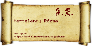 Hertelendy Rózsa névjegykártya